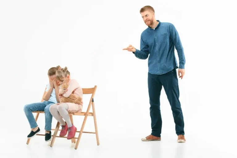Authoritarian parent yelling at his kids