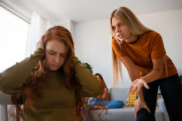 A toxic girl is shouting at her sister