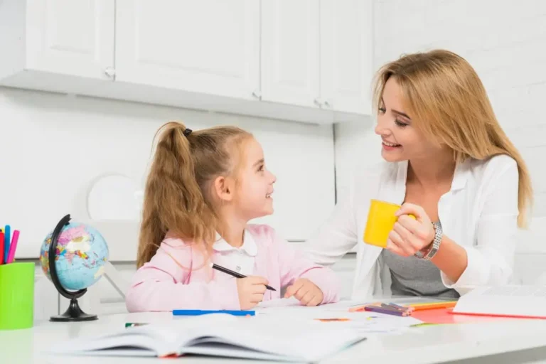 a mom teaches her daughter about mindful parents