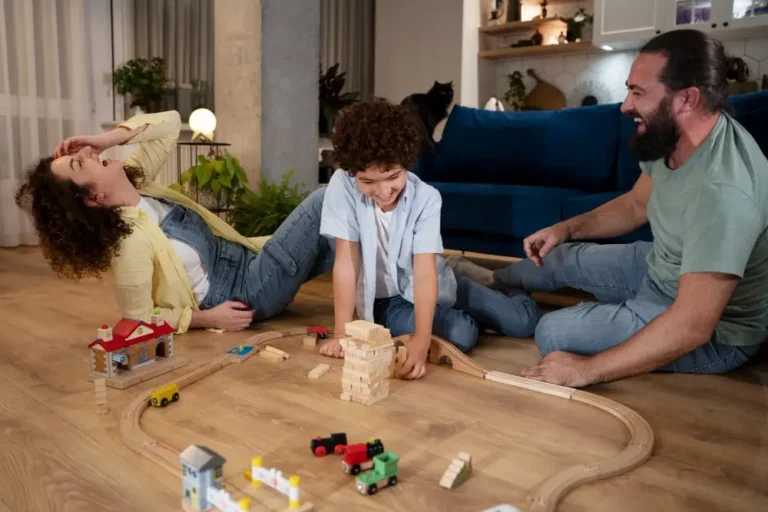 a democratic family play with each other