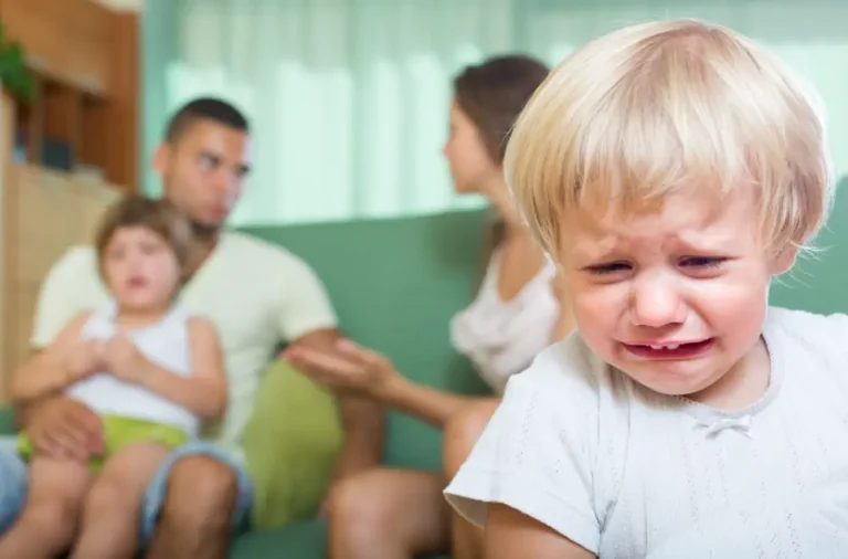 a toddler cries because of his eggshell parents